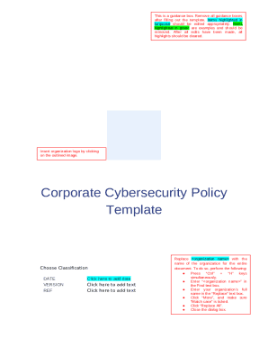 Corporate Cybersecurity Policy Template
