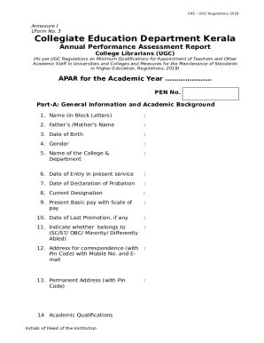 UGC Annual Performance Assessment Report