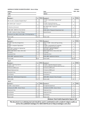 Bachelor of Science in Computer Science Honors College Catalogue