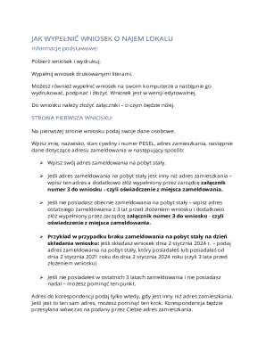 Polish Rental Application Form