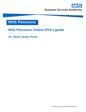 NHS Pensions SS10 Joiner Form