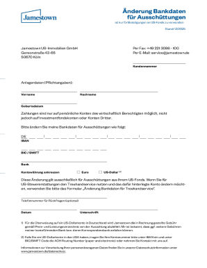 Bank Data Change Form