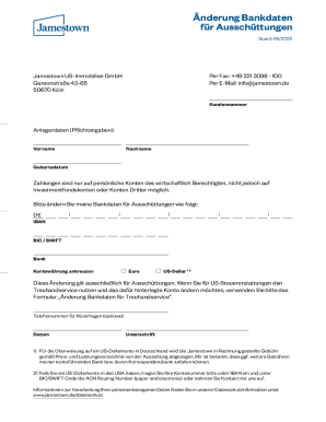 Bank Data Change Form