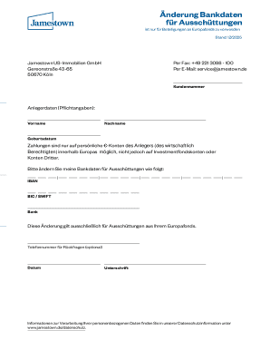 Bank Data Change Form