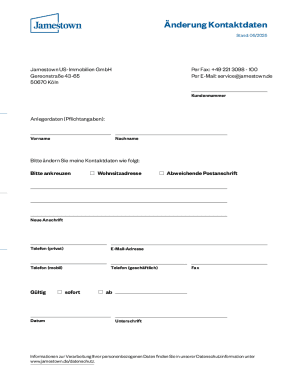 Contact Information Change Form