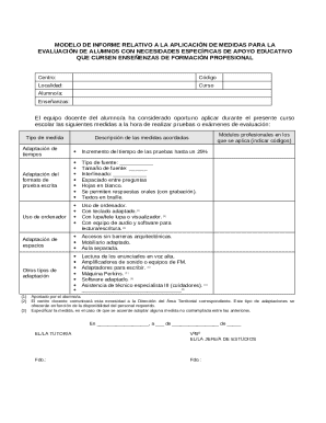 Spanish Student Evaluation Measures Form