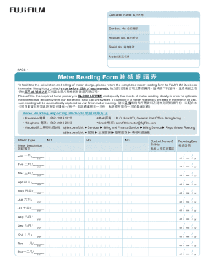 Meter Reading Form