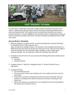 Washington State Parks Volunteer Timesheet