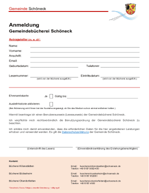 Library Membership Application