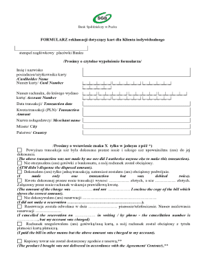 Bank Spółdzielczy w Pucku Card Complaint Form