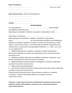 Power of Attorney for Work Permit Representation