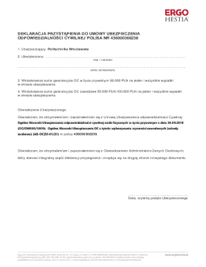 Poland Civil Liability Insurance Application