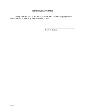 Certificate of Service
