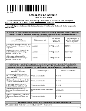 Romania Interest Declaration Form