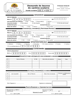 French School Canteen Scholarship Application