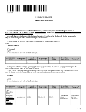 Romania Asset Declaration Form