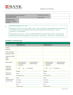 Bank Spółdzielczy Loan Application Form
