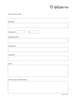Scout Activity Plan Form