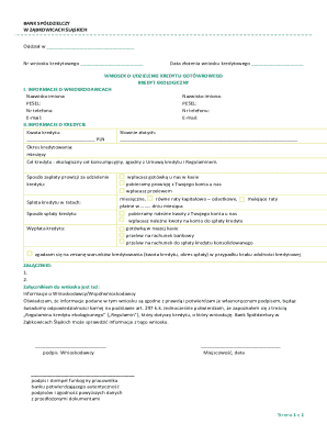 Bank Spółdzielczy Credit Application