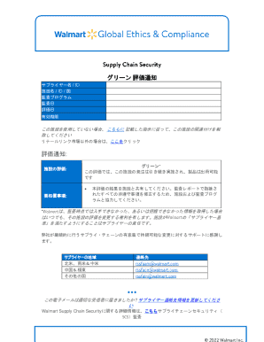 Walmart Green Evaluation Notice