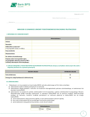 Application for Basic Payment Account Agreement