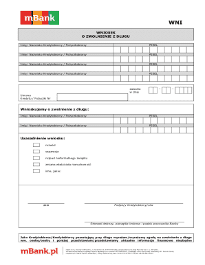Debt Release Request Form