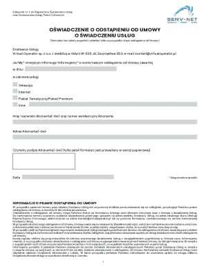 Notice of Termination of Service Agreement