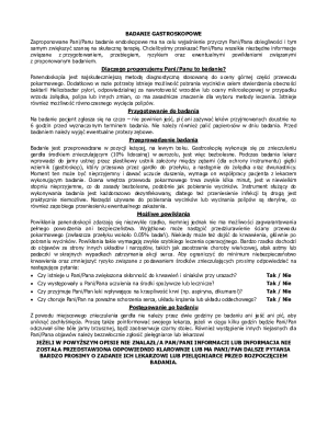 Gastroskopowe Badanie Instrukcje