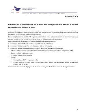 Italian Stamp Duty Payment Form F23