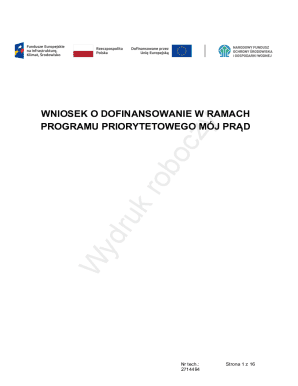 Mój Prąd Photovoltaic Grant Application