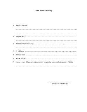 Polish Personal Data Form