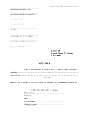 Birth Certificate Registration Request