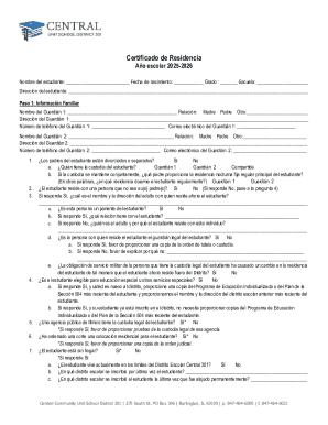 Certificado de Residencia Form