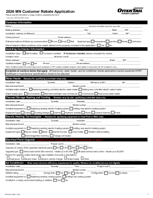 2026 MN Customer Rebate Application