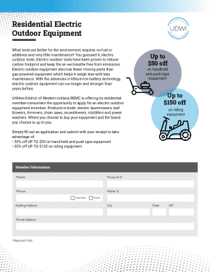 Residential Electric Outdoor Equipment Incentive Application