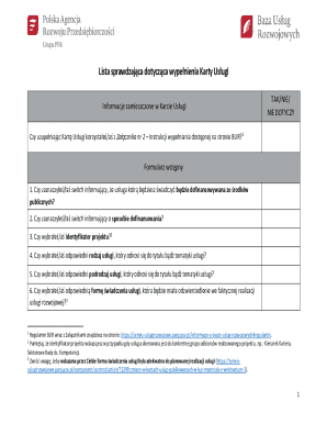 Service Card Completion Checklist