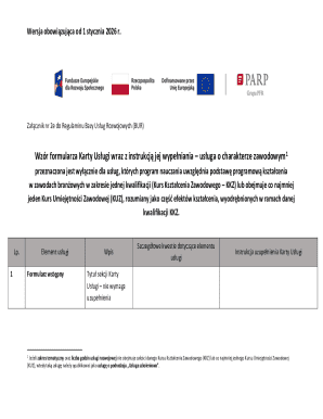 Polish Professional Service Card Form