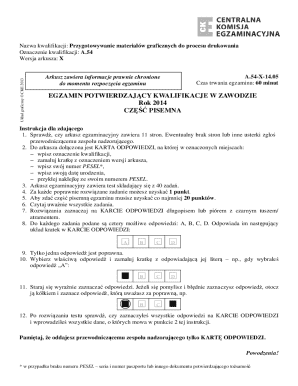Polish Graphic Design Exam Form A.54-X