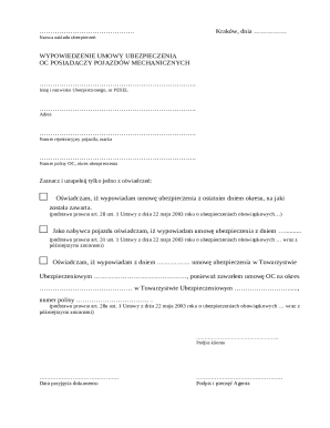 Insurance Policy Termination Form