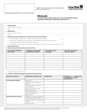 InterRisk Professional Liability Insurance Application