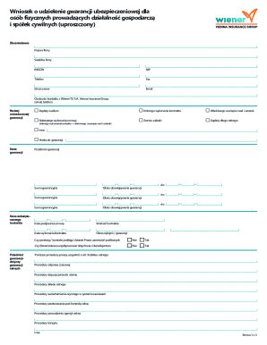 Insurance Guarantee Application Form
