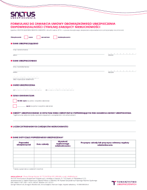 Polish Property Manager Liability Insurance Form