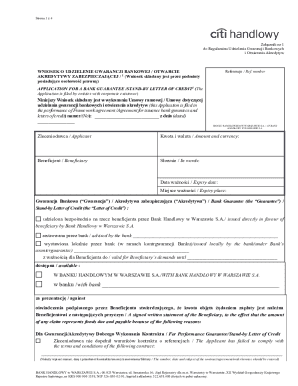 Bank Guarantee Application Form