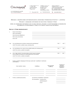 Professional Liability Insurance Application for Lawyers