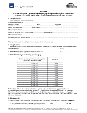 Professional Liability Insurance Application