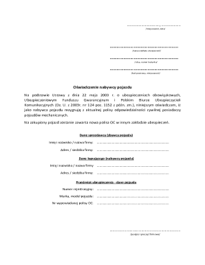 Vehicle Owner's Declaration Form