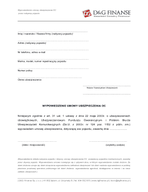 Poland Car Insurance Cancellation Form