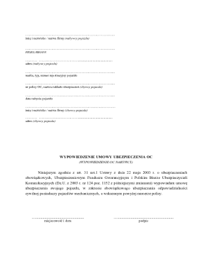 Vehicle Insurance Cancellation Form