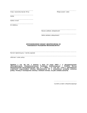 Insurance Cancellation Form