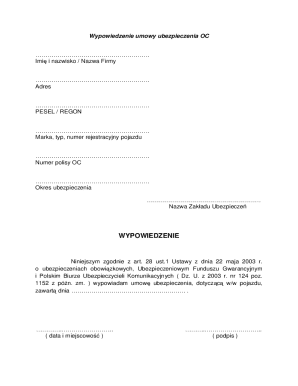 Insurance Cancellation Form